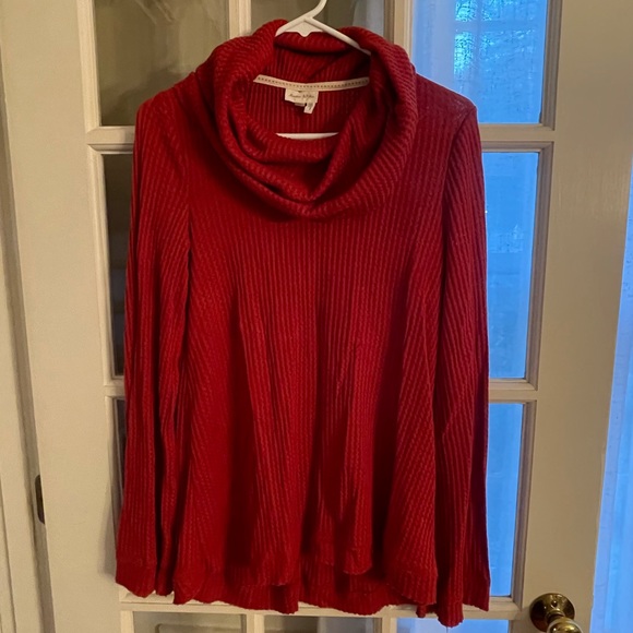 Anthropologie Meadow Rue Thermal Cowl Neck Top - Picture 4 of 5